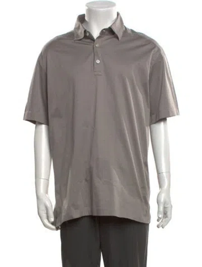 Pre-owned Kiton Collar Short Sleeve Polo Shirt In Grey