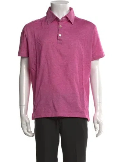Pre-owned Kiton Collar Short Sleeve Polo Shirt In Pink