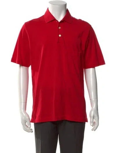 Pre-owned Kiton Collar Short Sleeve Polo Shirt In Red
