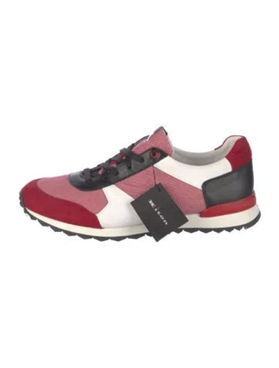 Pre-owned Kiton Colorblock Pattern Athletic Sneakers In Red