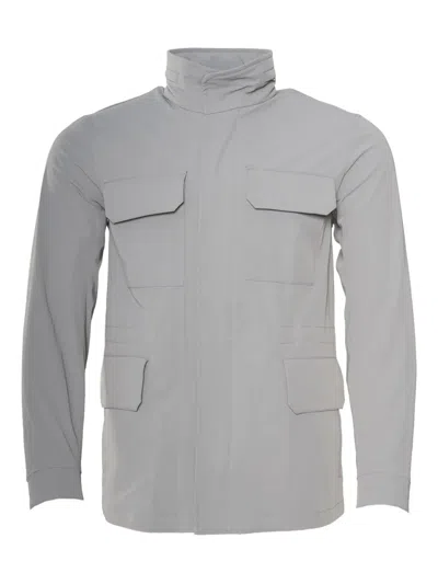 Kiton Kired Yari Solid Nylon Hidden Hood Light-jacket In Gray