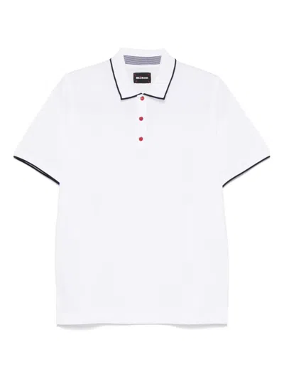 Kiton Contrasting-trim Polo Shirt In White