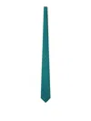 Kiton Fabric Tie With Micro Geometric Pattern In Green