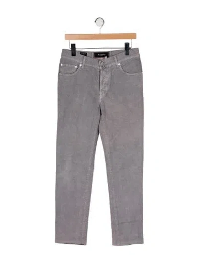 Pre-owned Kiton Corduroy Pants In Gray