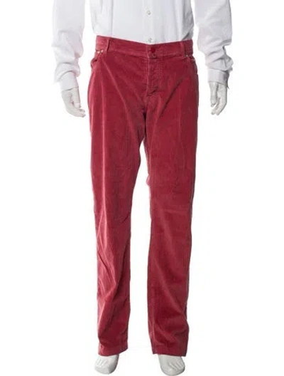 Pre-owned Kiton Corduroy Pants In Pink