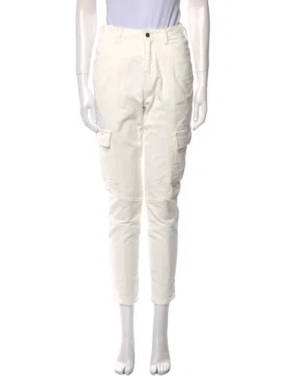 Pre-owned Kiton Corduroy Skinny Leg Pants In White