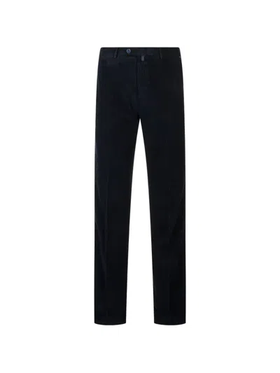 Kiton Corduroy Straight-leg Trousers In Blue
