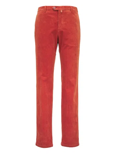 Kiton Corduroy Trousers In Red