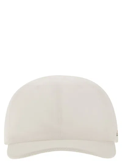 Kiton Cotton Baseball Cap In White