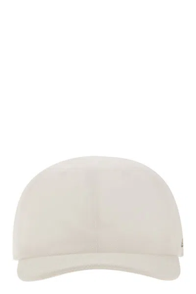 Kiton Cotton Baseball Cap In White