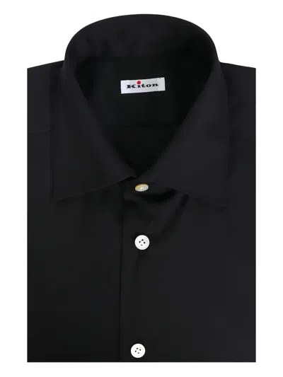 Kiton Cotton Button Shirt In Black
