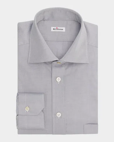 Kiton Cotton Button-front Shirt In Gray