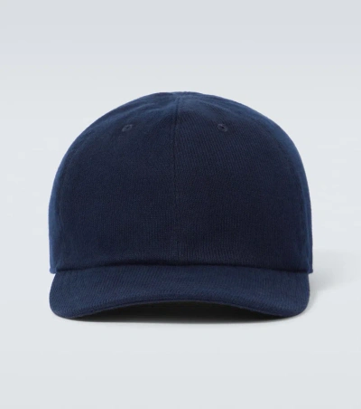 Kiton Cotton Corduroy Baseball Cap In Blue