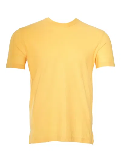 Kiton Cotton Crew-neck T-shirt In Yellow