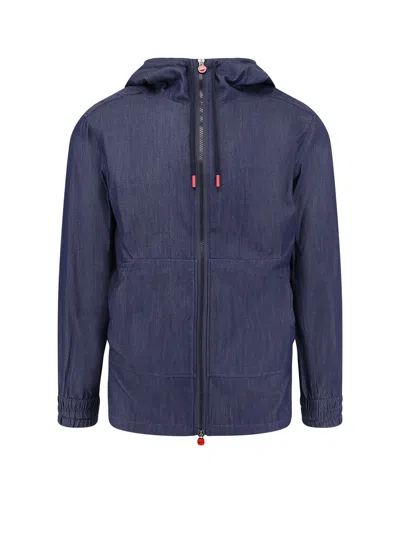 Kiton Cotton Hooded Sweatshirt In Blue