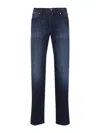 Kiton Stonewashed Straight-leg Jeans In Blue