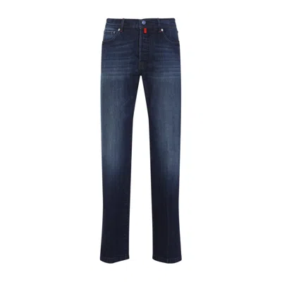 Kiton Tailored Blue Trousers In Cotton Blend