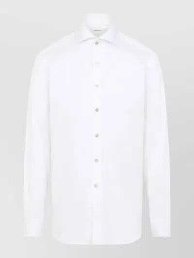Kiton Cotton Long-sleeve Shirt In White