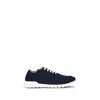 Kiton Embroidered Logo Low-top Sneakers In Blue