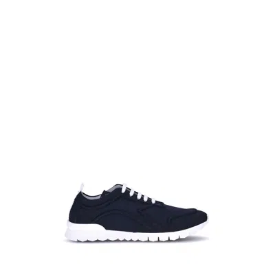 Kiton Embroidered Logo Low-top Sneakers In Navy