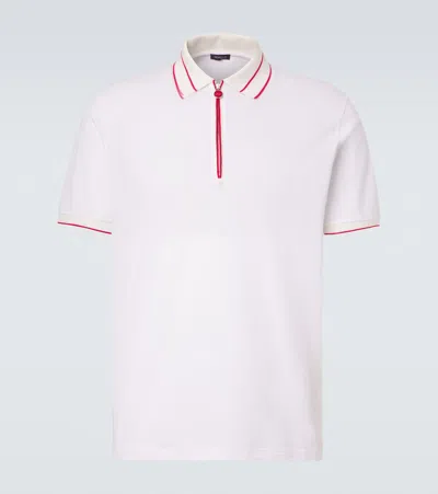 Kiton Cotton Piqué Polo Shirt In White