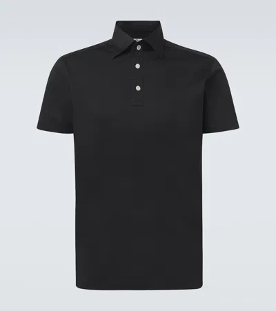 Kiton Cotton Polo Shirt In Black