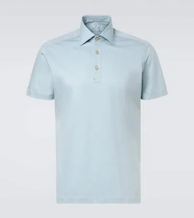 Kiton Cotton Polo Shirt In Blue