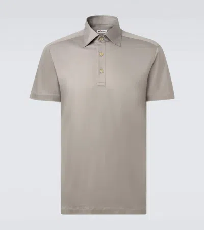 Kiton Cotton Polo Shirt In Gray