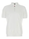 Kiton Textured Polo Shirt With Collar And Short Sleeves In White
