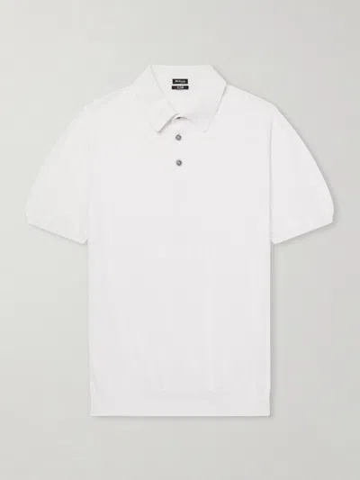 Kiton Button Short-sleeve Polo Shirt In White