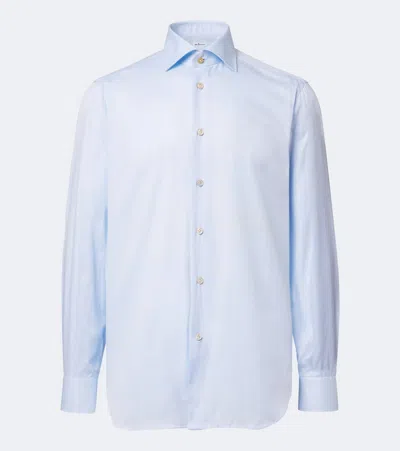 Kiton Long Sleeve Shirt Button Down Collar In White