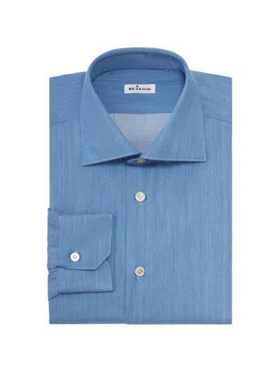 Kiton Cotton Shirt In Blue