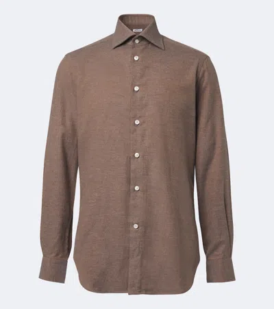 Kiton Cotton Shirt In Brown