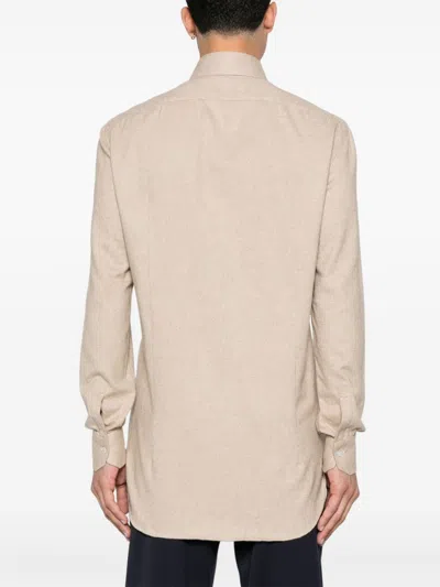 Kiton Cotton Shirt In Neutrals