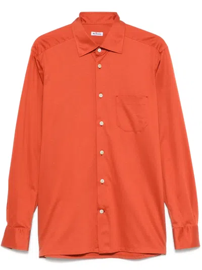 Kiton Cotton Shirt In Orange