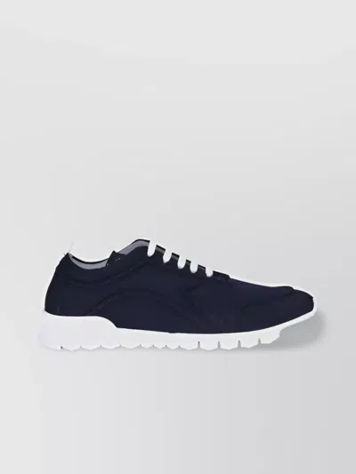 Kiton Cotton Sneakers Reinforced Toe In Blue