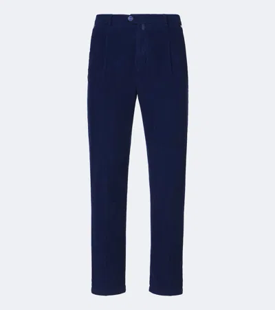 Kiton Cotton Straight Pants In Blue