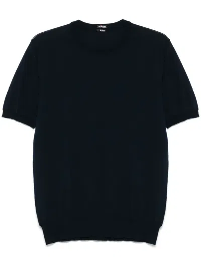 Kiton Cotton T-shirt In Blue
