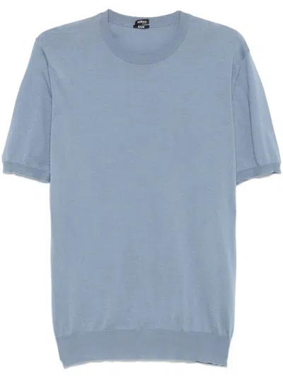 Kiton Cotton T-shirt In Blue