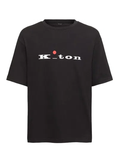 Kiton Cotton T-shirt With Logo In Black
