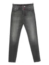 Kiton Cotton Tapered Jeans In Gray