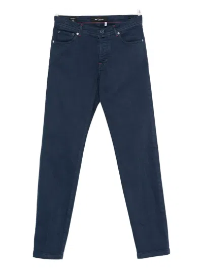 Kiton Tapered-hose Aus Baumwolle In Blue
