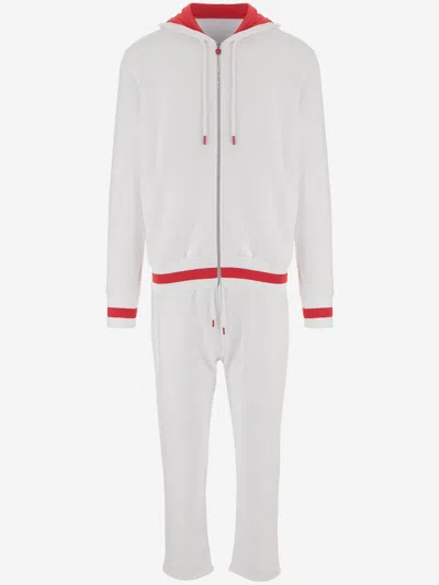 Kiton Cotton Tracksuit With Contrasting Details In White