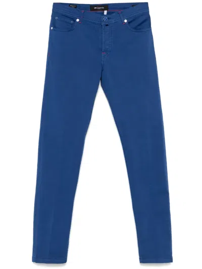 Kiton Cotton Trousers In Blue