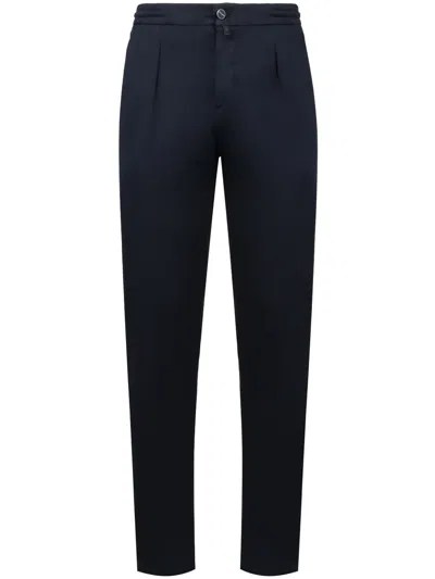 Kiton Cotton Trousers In Blue