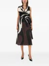 Kiton Cowl-neck Abstract Midi Dress In Black