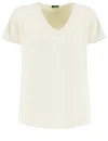 Kiton Cream Silk T-shirt With Tailored Fit