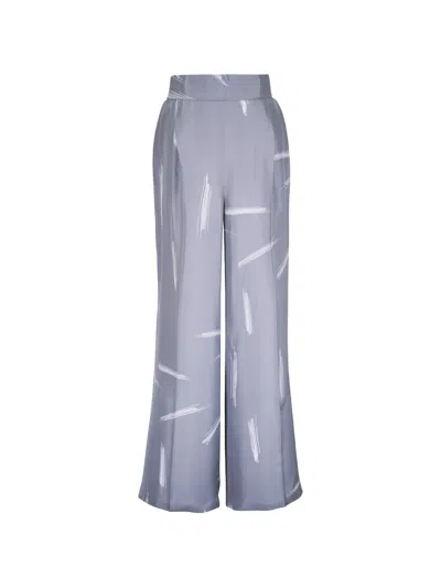 Kiton Creased Palazzo Pants In Gray