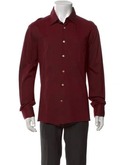 Pre-owned Kiton Crew Neck Long Sleeve Polo Shirt In Burgundy