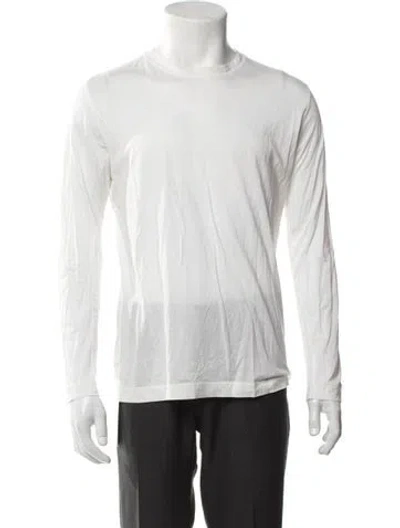 Pre-owned Kiton Crew Neck Long Sleeve T-shirt In White
